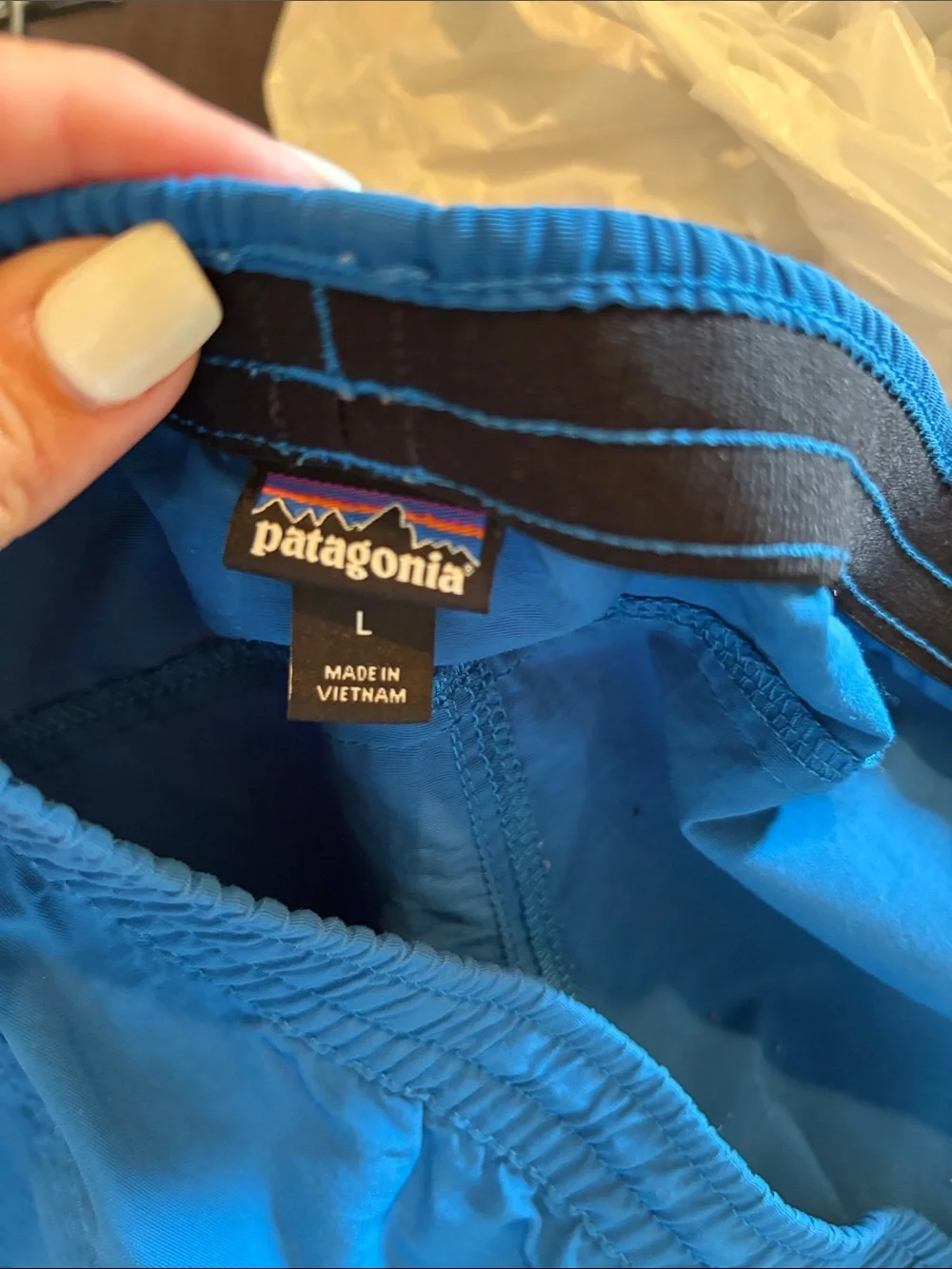 Patagonia Women's Baggies Shorts 5" Ocean Shore Blue Quick Dry Large L - Picture 6 of 6